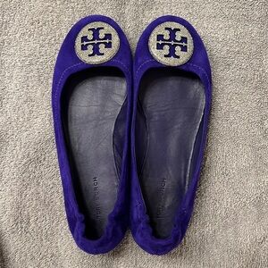 New Tory Burch Minnie travel ballet flats in deep purple